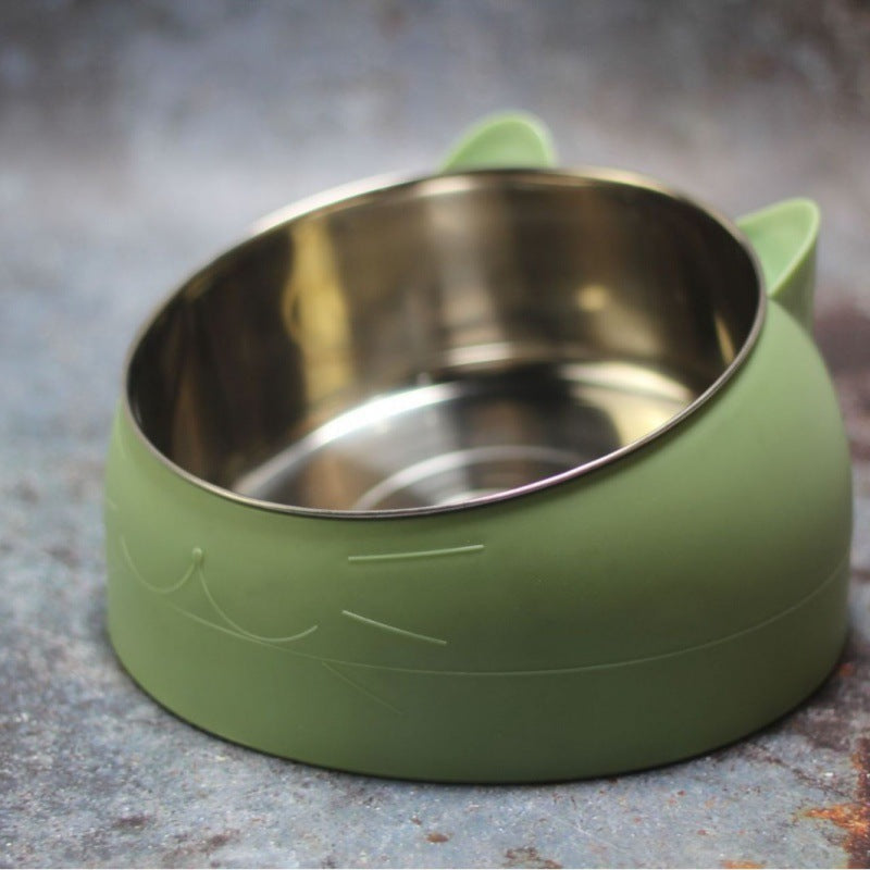 Cute Cat Bowl – Non-Slip Stainless Steel Pet Feeder