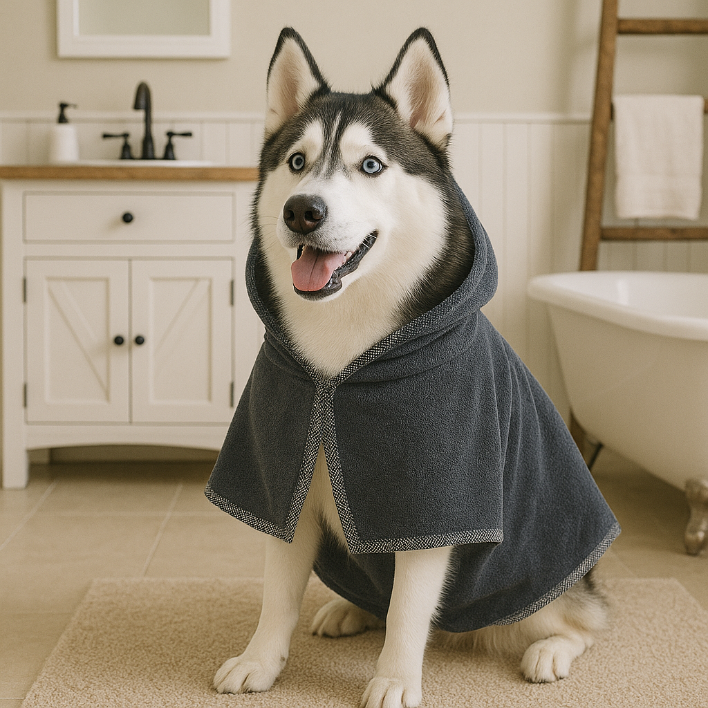Ultra-Absorbent Microfiber Pet Towel Coat – Quick-Dry for Dogs & Cats