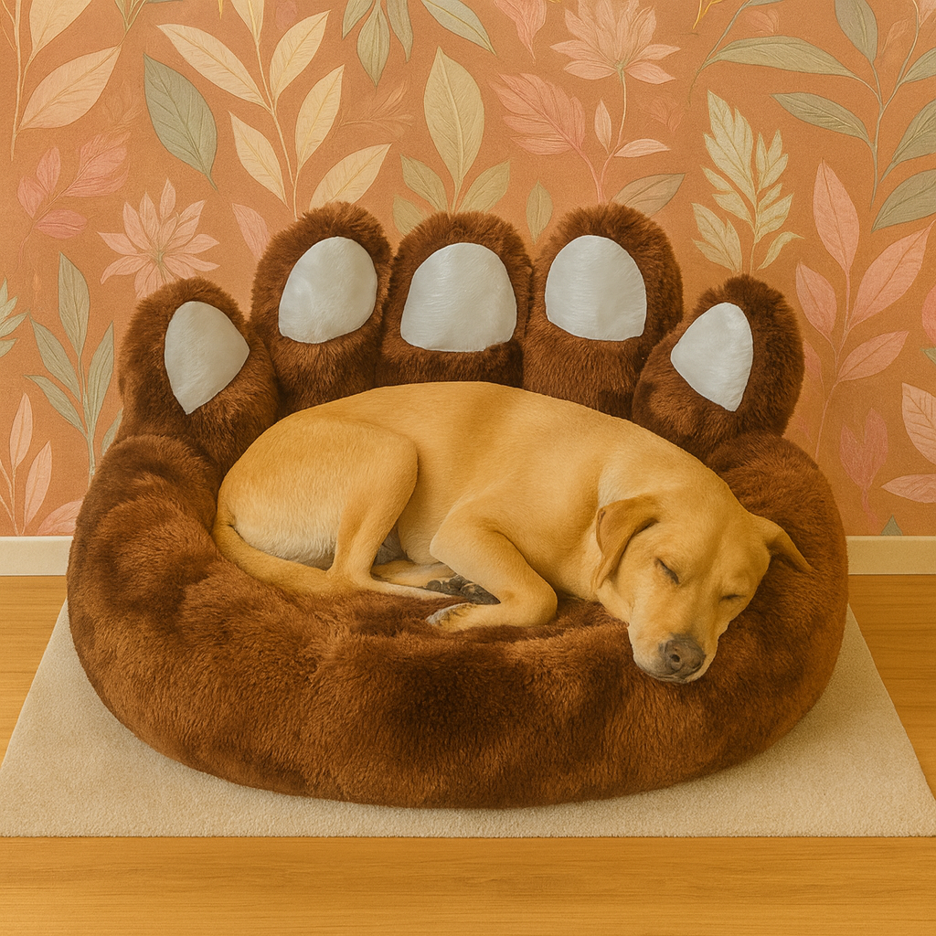 Pawfect Plush Pet Bed – Ultra-Soft Paw Pad Design for Cozy Naps
