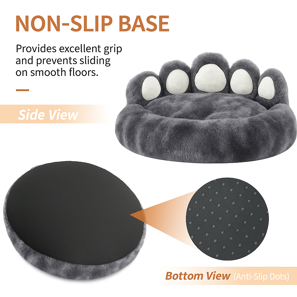 Pawfect Plush Pet Bed – Ultra-Soft Paw Pad Design for Cozy Naps