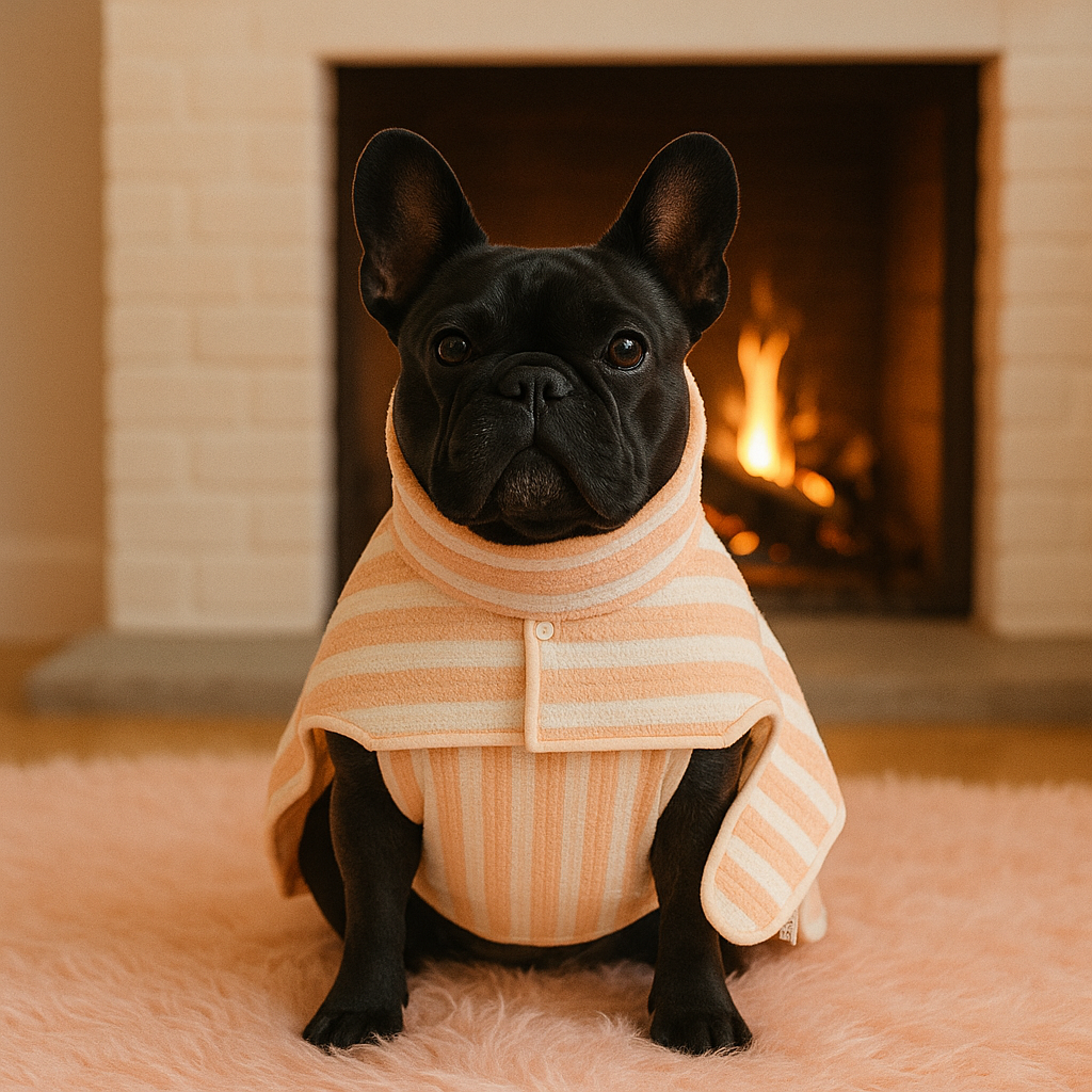 Cozy Striped Pet Bathrobe – Ultra-Soft, Quick-Dry & Perfect After Bath Time