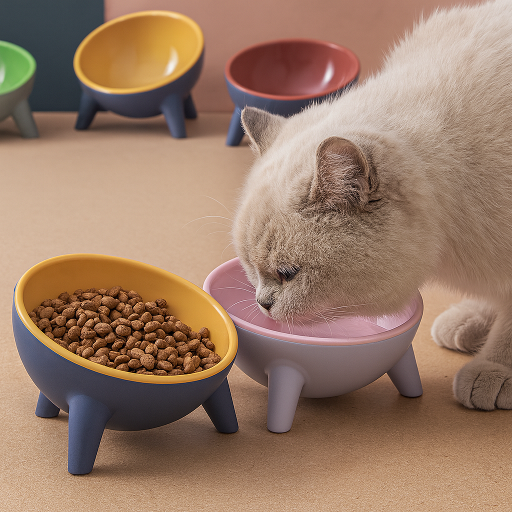 Nordic-Style Raised Pet Bowl & Stand