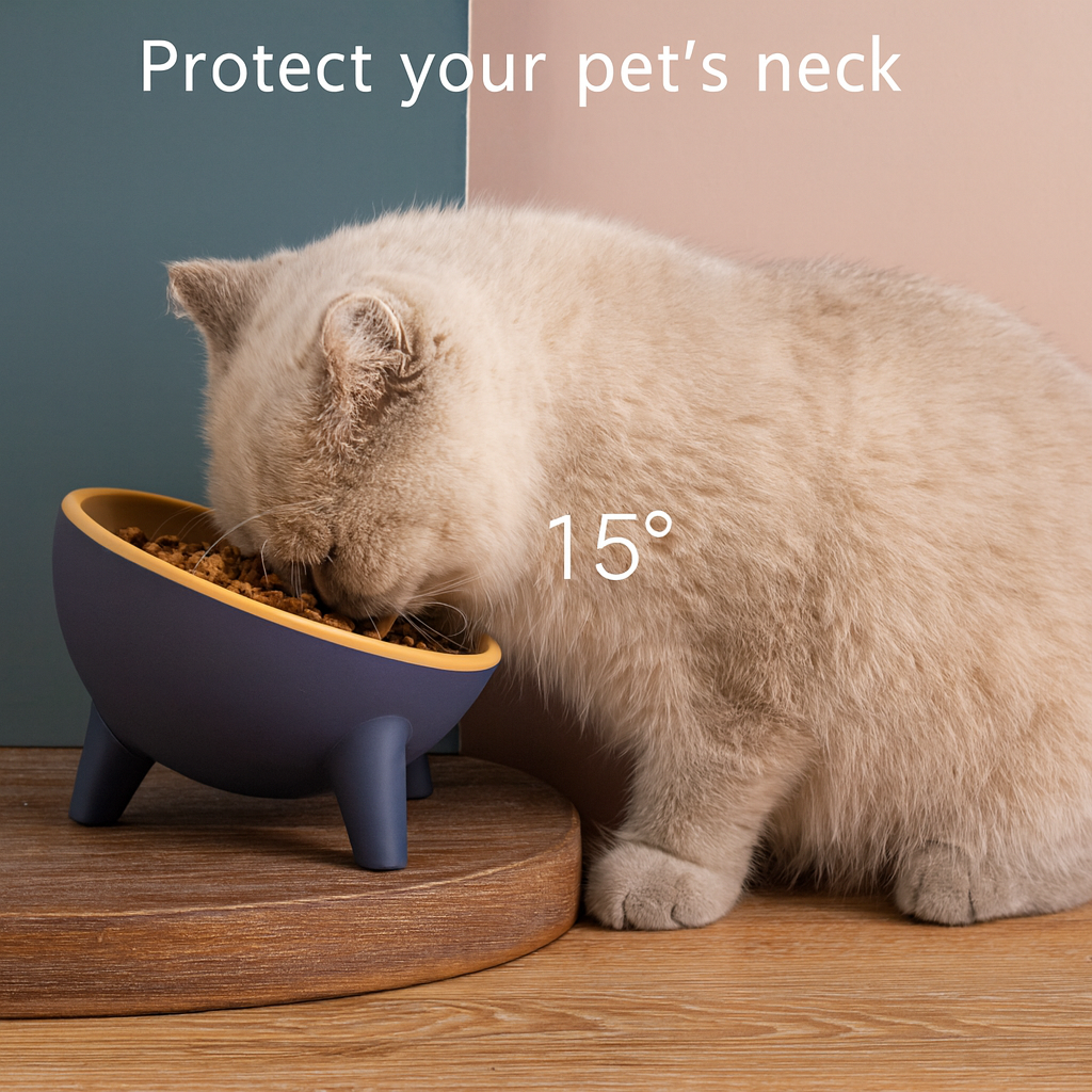 Nordic-Style Raised Pet Bowl & Stand