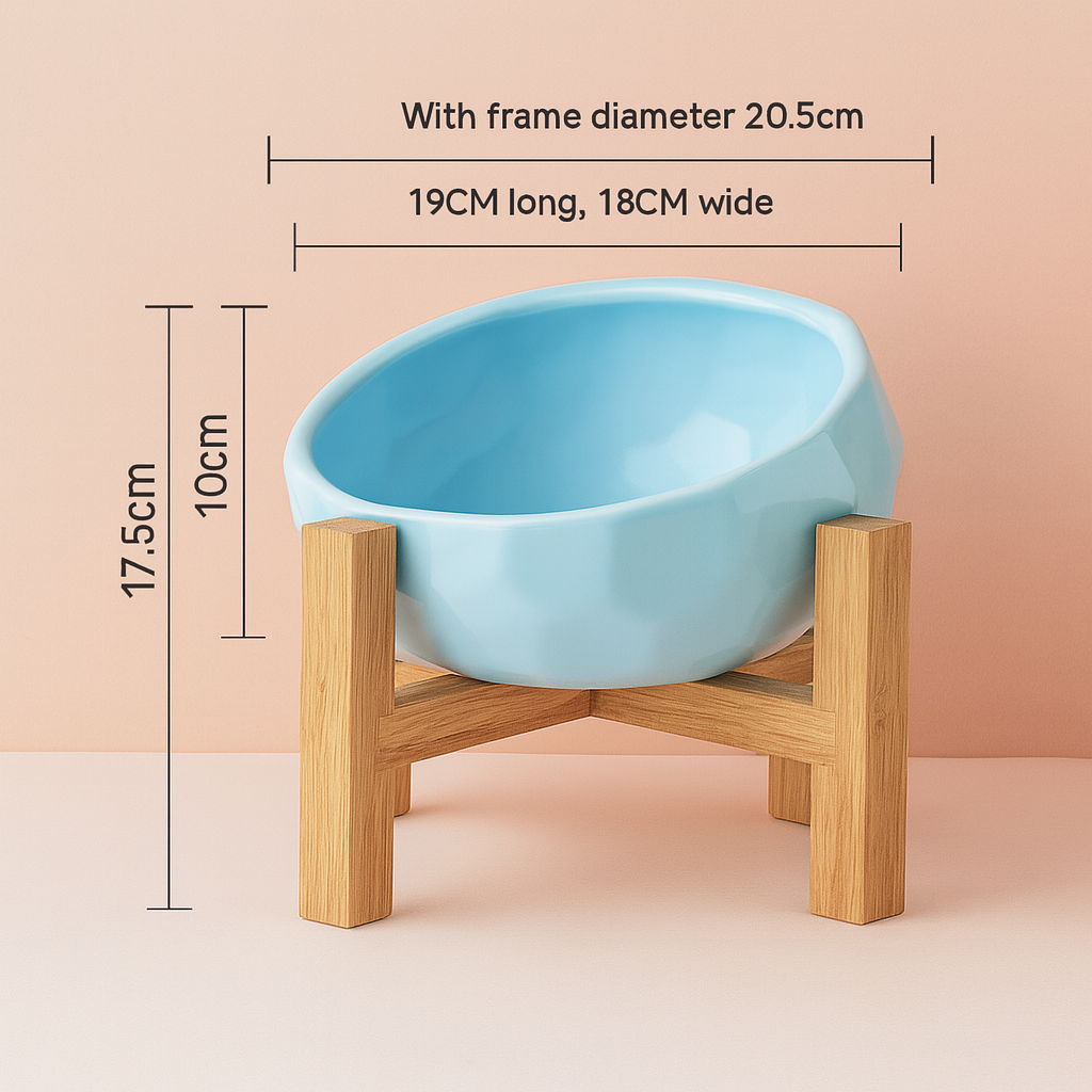 Tilted Pet Bowl – Anti-Spill for Cats & Dogs. So Stylish!