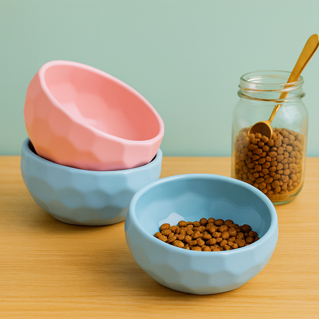Tilted Pet Bowl – Anti-Spill for Cats & Dogs. So Stylish!