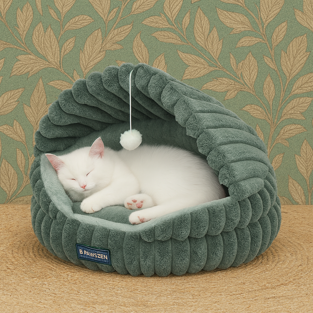 Plush Shell-Style Round Bed