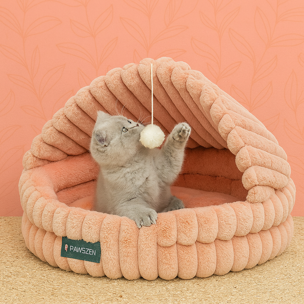 Plush Shell-Style Round Bed