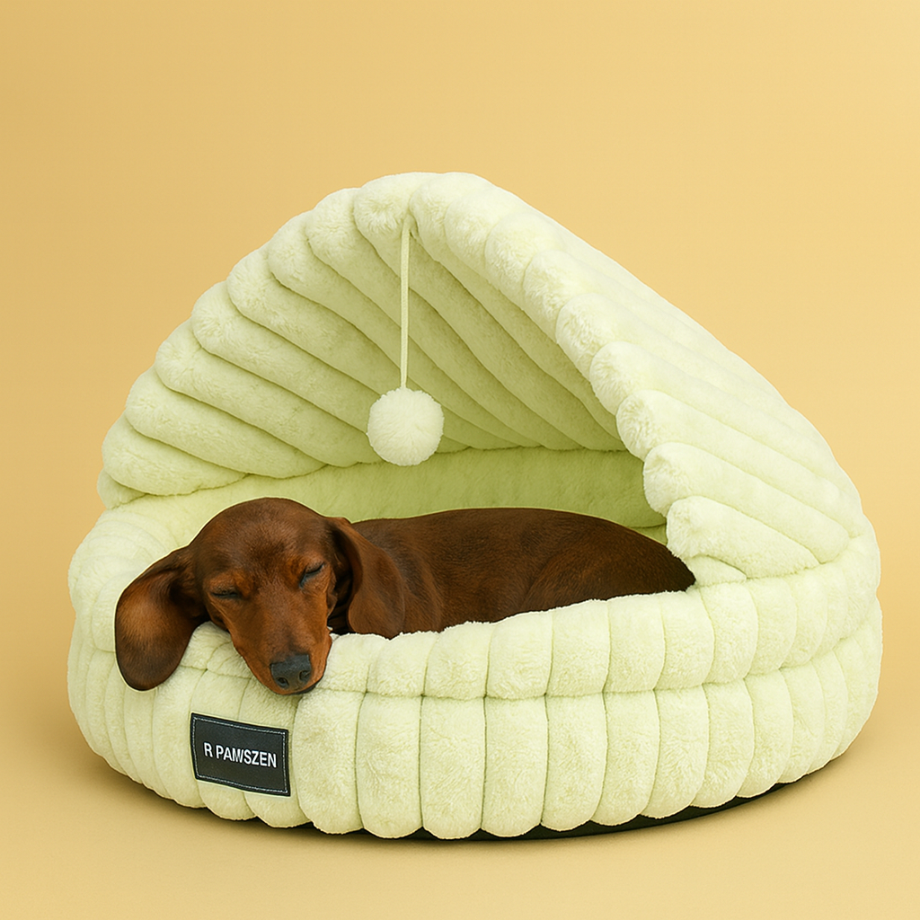Plush Shell-Style Round Bed