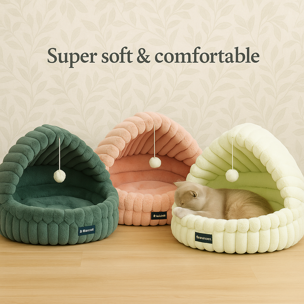Plush Shell-Style Round Bed