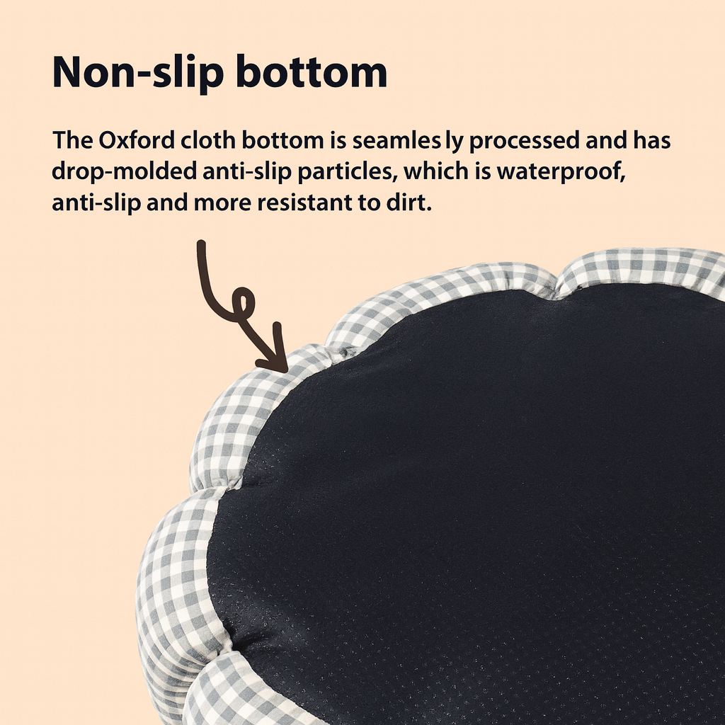Plaid All-Season Pet Bed – Soft Cozy Cushion for Cats & Small Dogs