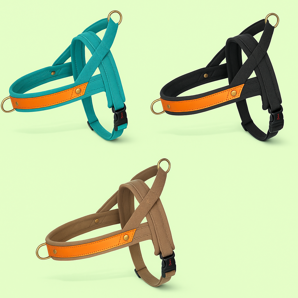 Durable Waterproof Dog Harness with Leather Reinforcement – No-Pull Strap
