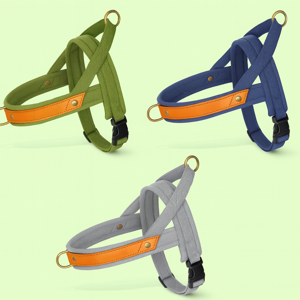 Durable Waterproof Dog Harness with Leather Reinforcement – No-Pull Strap