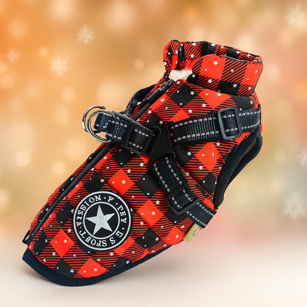 Christmas Waterproof Reflective Winter Dog Jacket