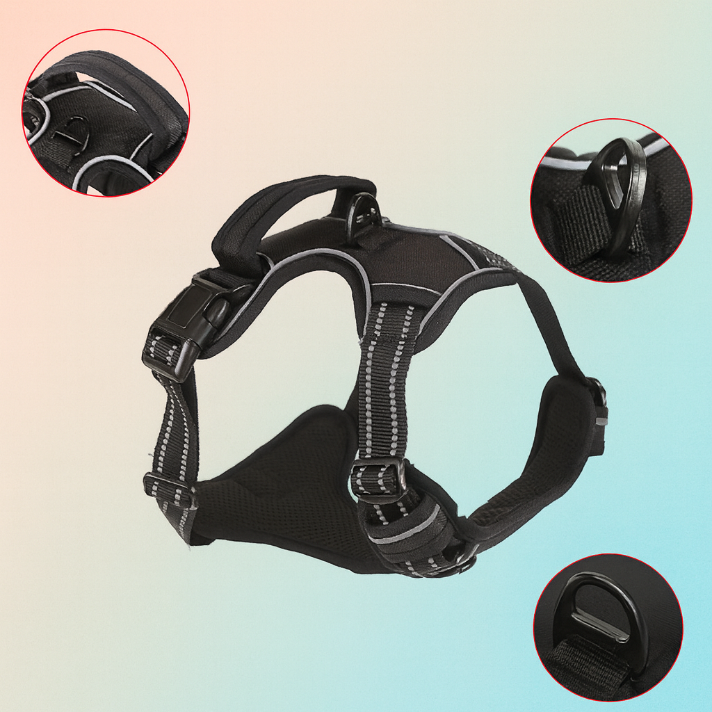 Reflective No-Pull Dog Harness – Adjustable, Safe & Comfortable for Night Walks