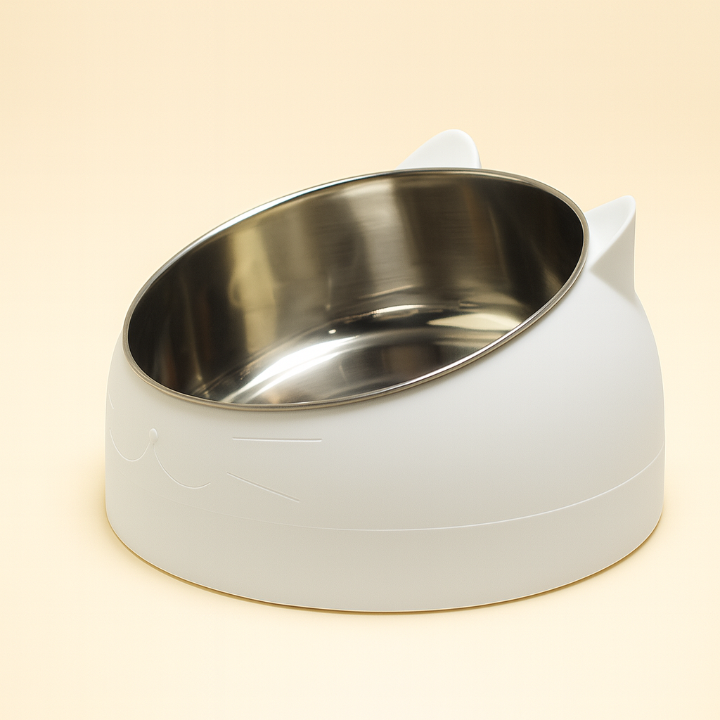 Cute Cat Bowl – Non-Slip Stainless Steel Pet Feeder