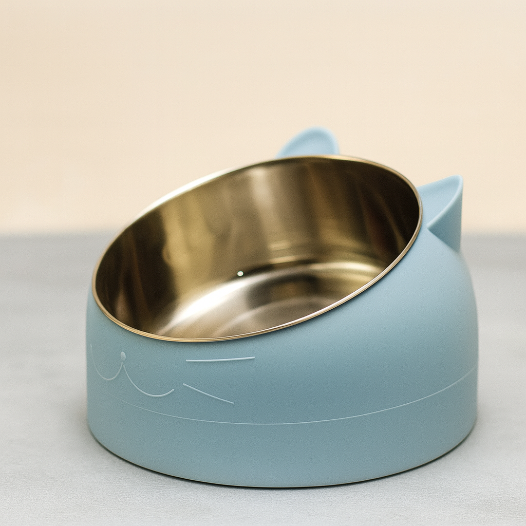 Cute Cat Bowl – Non-Slip Stainless Steel Pet Feeder