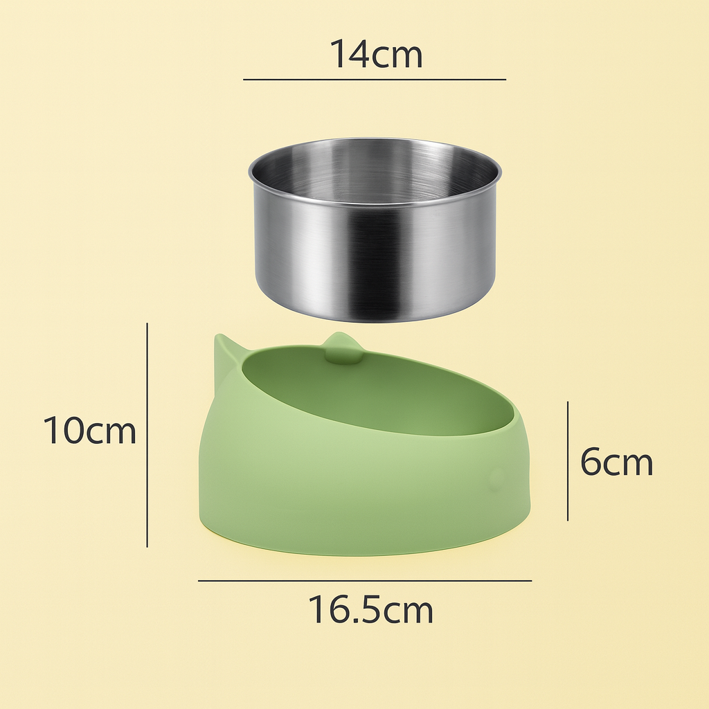 Cute Cat Bowl – Non-Slip Stainless Steel Pet Feeder