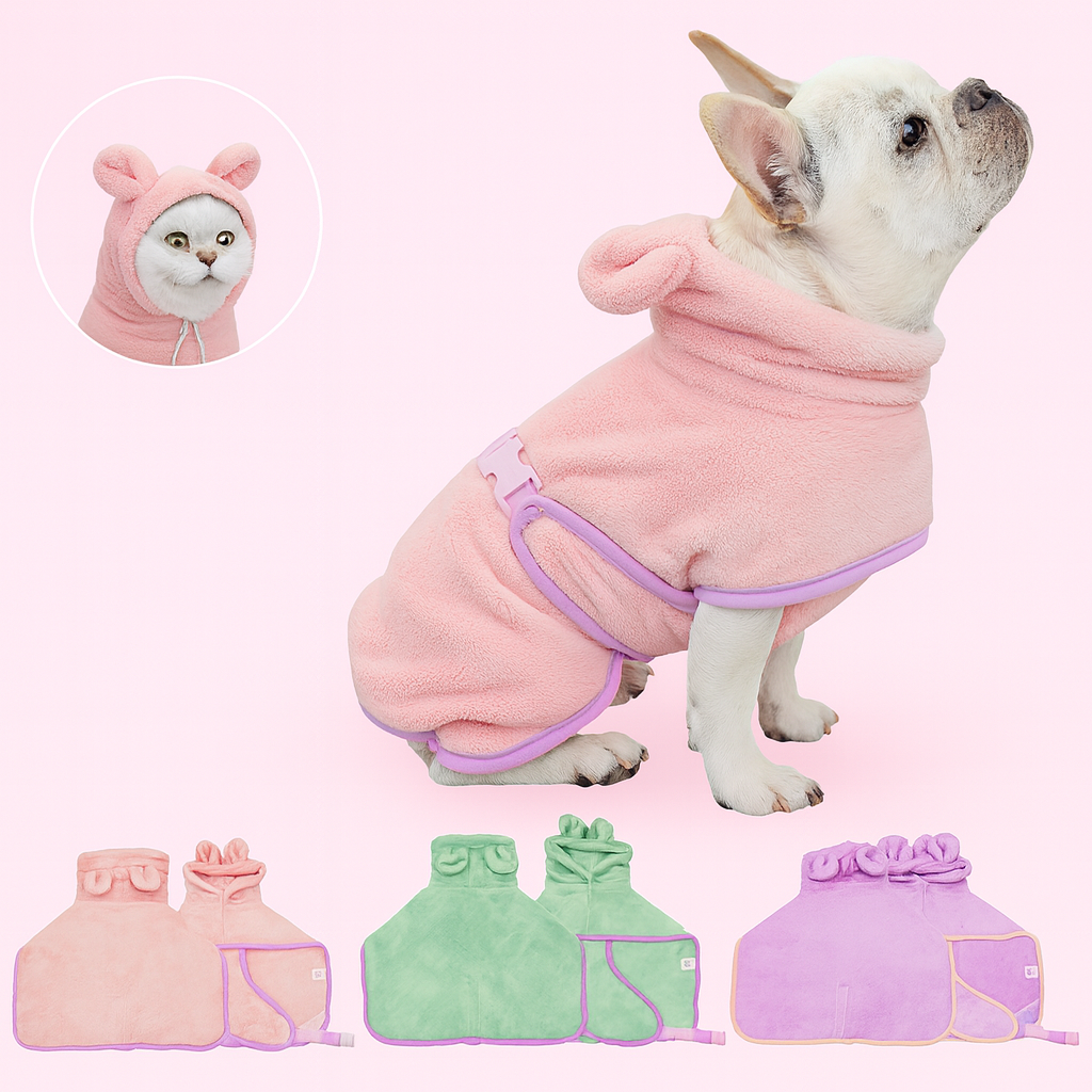 Fluffy Buddy Bathrobe – Cute, Cozy & Totally Boopable!