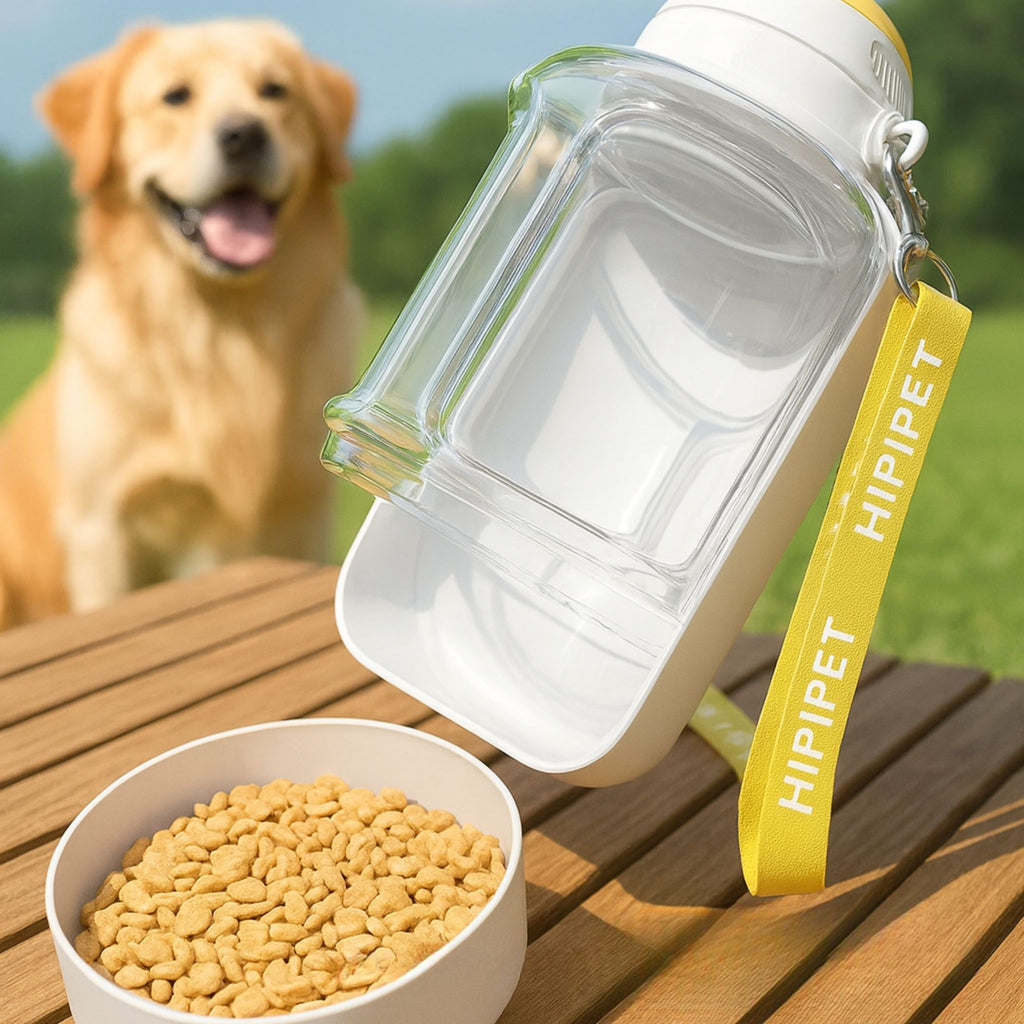 2 In 1 Dog Large Capacity Pets Out Drinking Pot Cat Water Dispenser Portable Water Cup Water And Food Integrated Bowl Pet Products