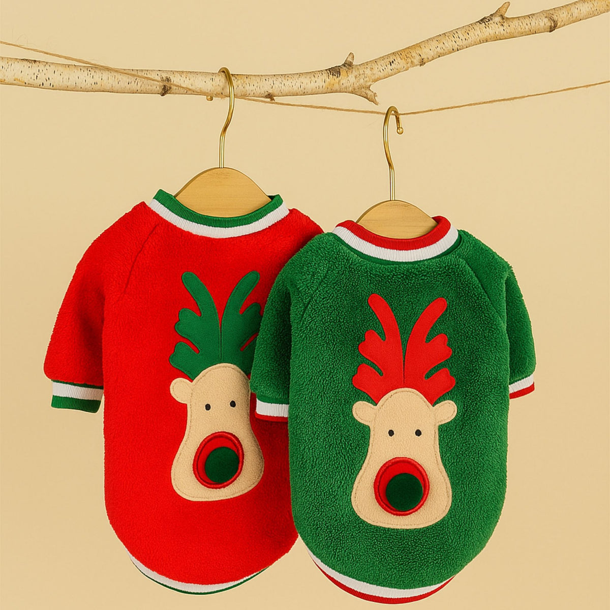 Velvet Christmas Print Sweater for Pets