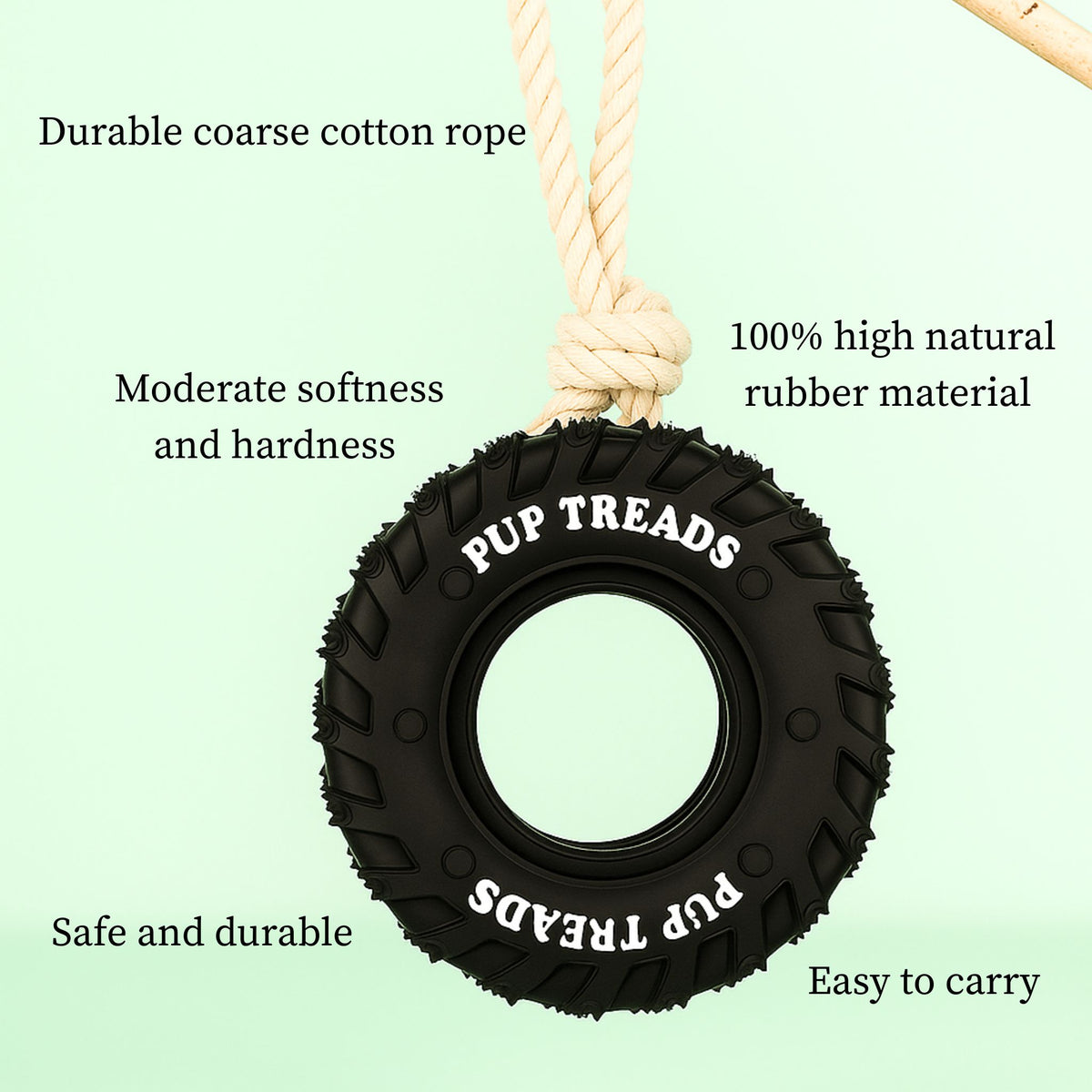 Natural Rubber Tire Toy for Dogs – Non-Toxic, Durable & Treat-Dispensing