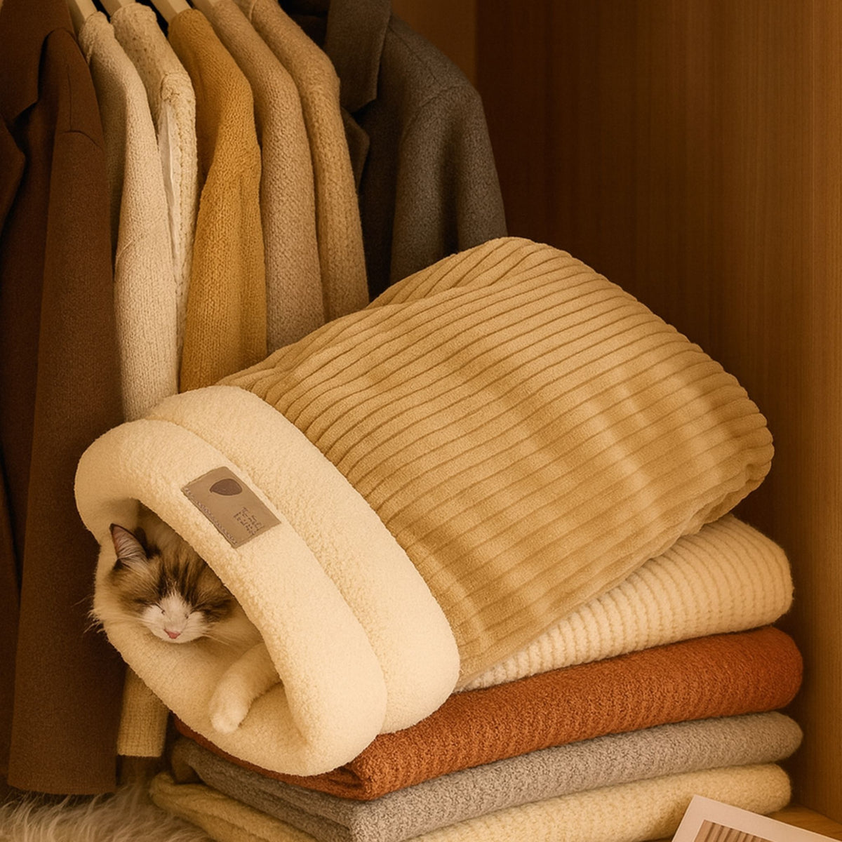 CozyCat™ Sleeping Bag – The Ultimate Snuggle Spot for Your Feline Frien
