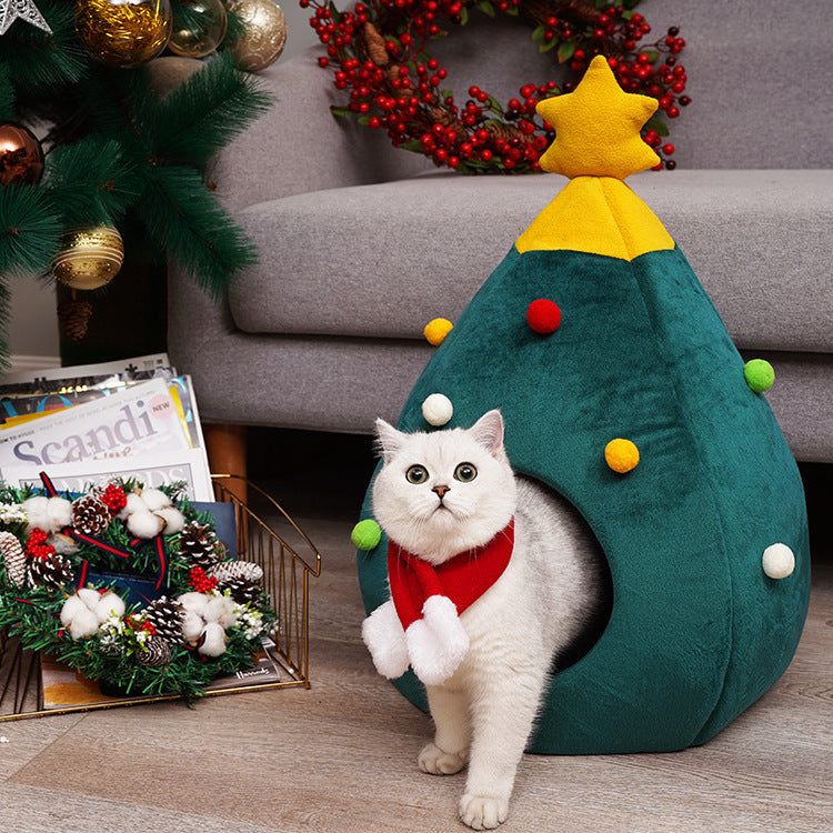 Christmas Tree Cat Bed 🎄