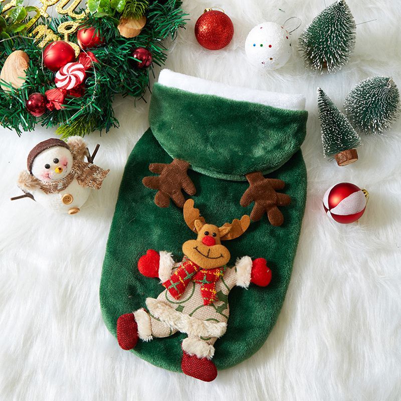 Flannel Christmas Hoodie for Small & Medium Pets
