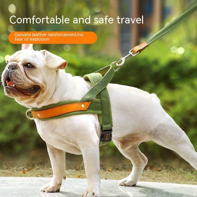 Durable Waterproof Dog Harness with Leather Reinforcement – No-Pull Strap